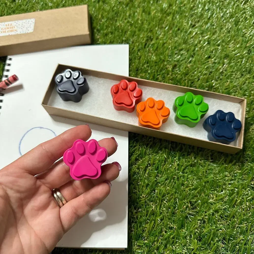2/$30 Paw Print Crayons (6), Kids Girls Boys, Unique Dog Cat Pet Birthday Gift